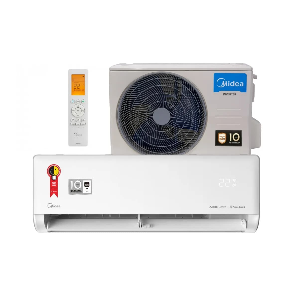 Ar-Condicionado Split Midea AI EcoMaster 9.000 BTUs R32 Quente e Frio 42EZVQA09M5 220V