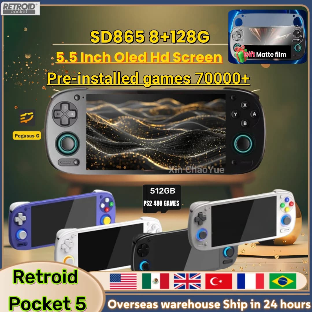Console Portátil Retroid Pocket 5 128GB 8GB Tela Oled Snapdragon Android Wi-Fi 6