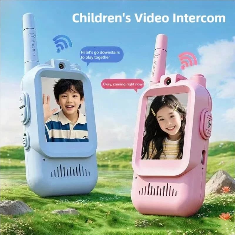 Walkie Talkies de Vídeo para Crianças Pacote com 2 Intercomunicador Recarregável Walkie-talkie Fofo c
