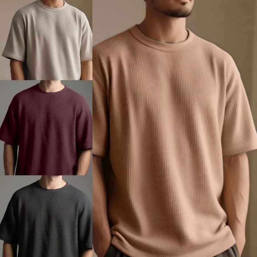 Kit 4 Camiseta Oversized Masculino Tecido Texturizado