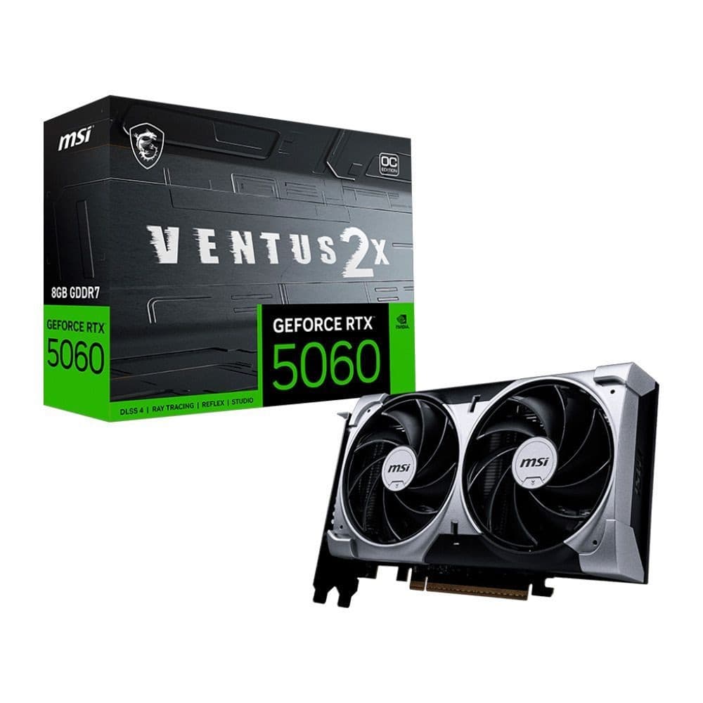 Placa de vídeo NVIDIA GeForce MSI RTX 5060 8GB VENTUS 2X OC Blackwell - 912-V537-017