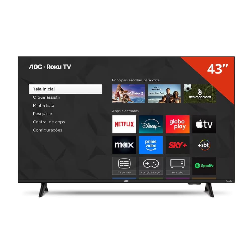 Smart TV 43 Polegadas 43S5155 78G Full HD LED Roku TV AOC