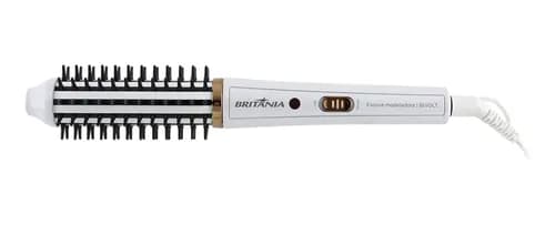 Escova Modeladora Britânia 2 Em 1 Branca Antiaderente 60w Bec04 Bivolt