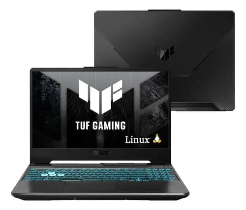 Notebook Gamer ASUS TUF Gaming A15, AMD RYZEN 7-7445HS, RTX 3050, 8GB RAM 5200MHz, 512GB SSD, 16″ FHD IPS 144Hz, Linux, Graphite Black – FA506NCG-HN216