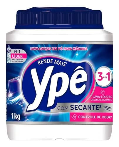 Detergente Lava Louças em Pó Ypê 1Kg 3em1 Com Secante