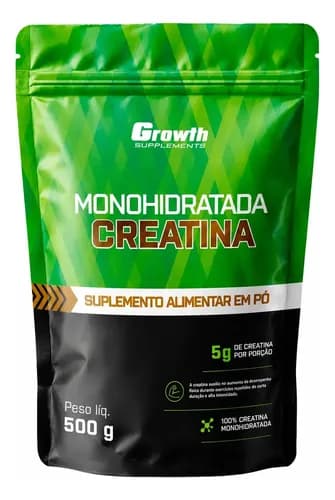Creatina monohidratada 500g pouch – growth supplements sem sabor