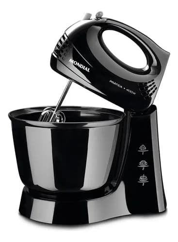 Batedeira Prática Mondial Preto 400w B-44-b
