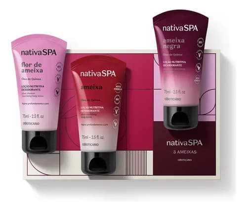 Mini Kit Presente Nativa Spa Ameixa Boticário 3 Itens