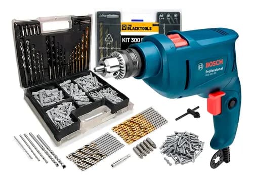 Furadeira de Impacto Bosch 450W GSB 450 RE com Jogo de Acessórios