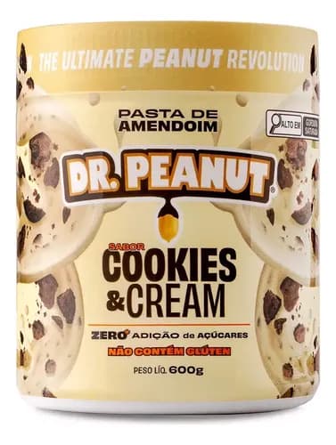 Pasta de Amendoim Dr. Peanut Cookies & Cream 600g