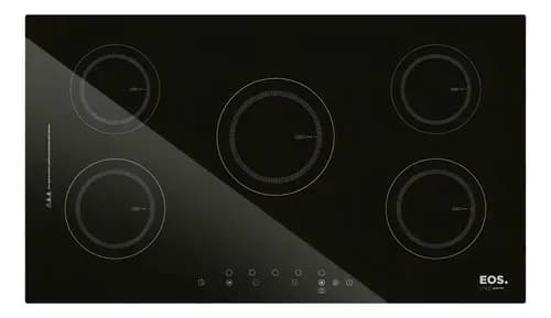 Cooktop De Indução Cinco Bocas Eos 90cm Preto 9500w Eci05ep