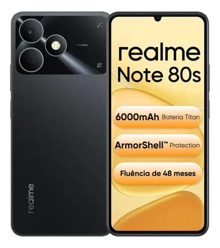 Smartphone Smartphone Realme Note 80s 128gb 4gb Ram Dual Sim Bateria 6000mah Ultrafino 7,94 Mm Resistência À Poeira E Água Ip54