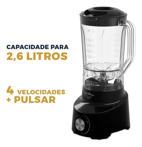 Liquidificador Britânia 2.6L Diamante 1100 Preto