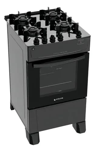 Fogão 4 Bocas Atlas Mônaco Top Glass Com Mesa De Vidro