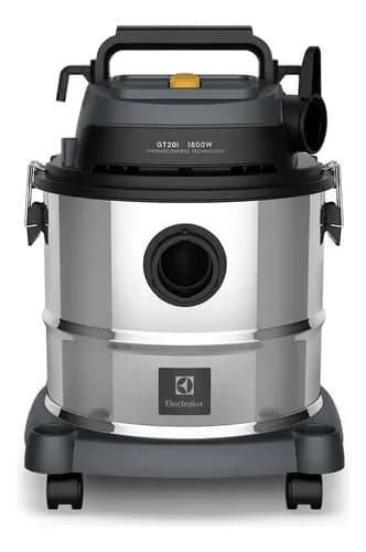Aspirador Pó e Água Electrolux função Sopro Compacto Líquidos Químicos Inox 1800W 20L total 15L útil protetor térmico GT20i