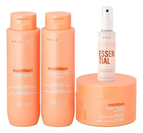 Kit Brae Stages Nutrition Shampoo Cond Masc Essential 60ml