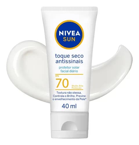 Nivea Sun Protetor Solar Facial Toque Seco Antissinais Fps70 40ml