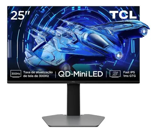 Monitor Gamer TCL 25 QD-Mini LED IPS Full HD 300Hz 2 HDMI, DP, P3, Bivolt – 25G64