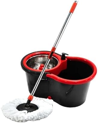 Powermaid Mop Giratorio Pro - Dois baldes com Centrífuga de Aço Inox - Balde de Enxague com 7L