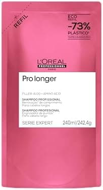 L'Oréal Professionnel Serie Expert Pro Longer, Shampoo para Cabelos Longos com Pontas Danificadas, Preenche e Fortalece a Fibra com Filler-A100 e Aminoácidos, Tecnologia Co-Emulsão, 240ml