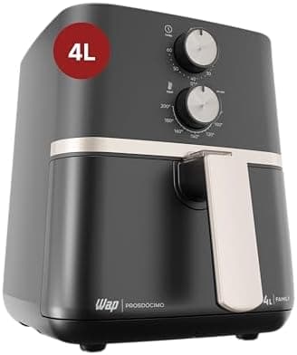 WAP Fritadeira Elétrica Air Fryer FAMILY 4 Litros, Temperatura Ajustável, Duplo Revestimento Antiaderente, 1500W 127V