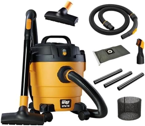 WAP Aspirador de Pó e Água GTW 10, Compacto, 10 Litros, com Mangueira de 1,5 Metros, Filtro Lavável, 140mbar 1400W 220V