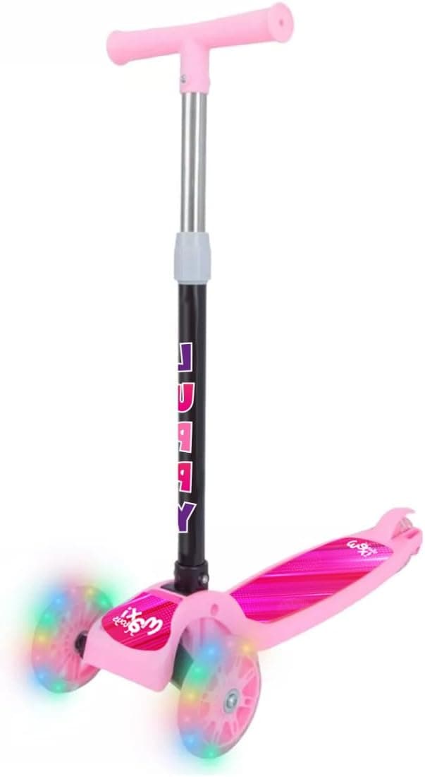 Patinete Infantil Dobrável 3 Rodas Led Luppy Maxi Toys Rosa