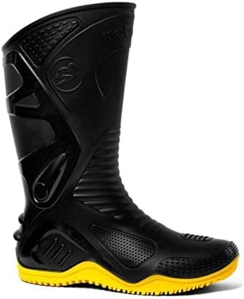 Bota Motociclista Impermeável Cano Longo Pvc Motosafe Bracol 38 Amarelo