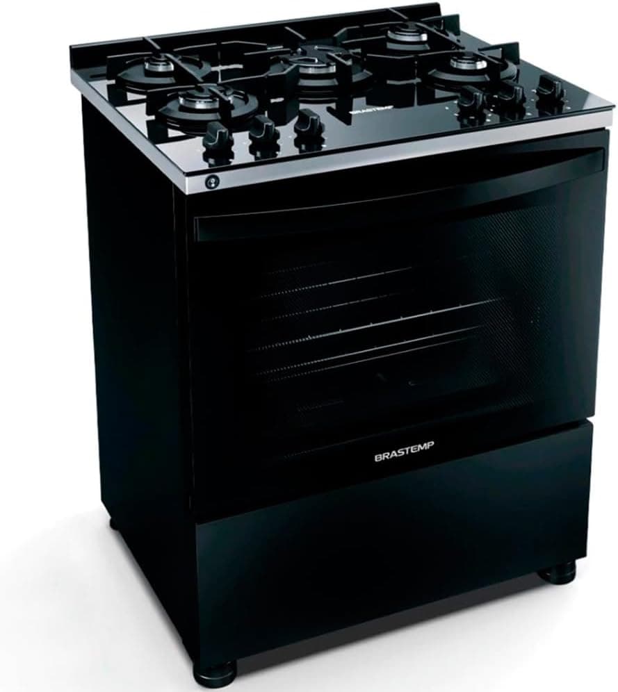 Fogão 5 Bocas de Piso Brastemp BFS5VCE Preto