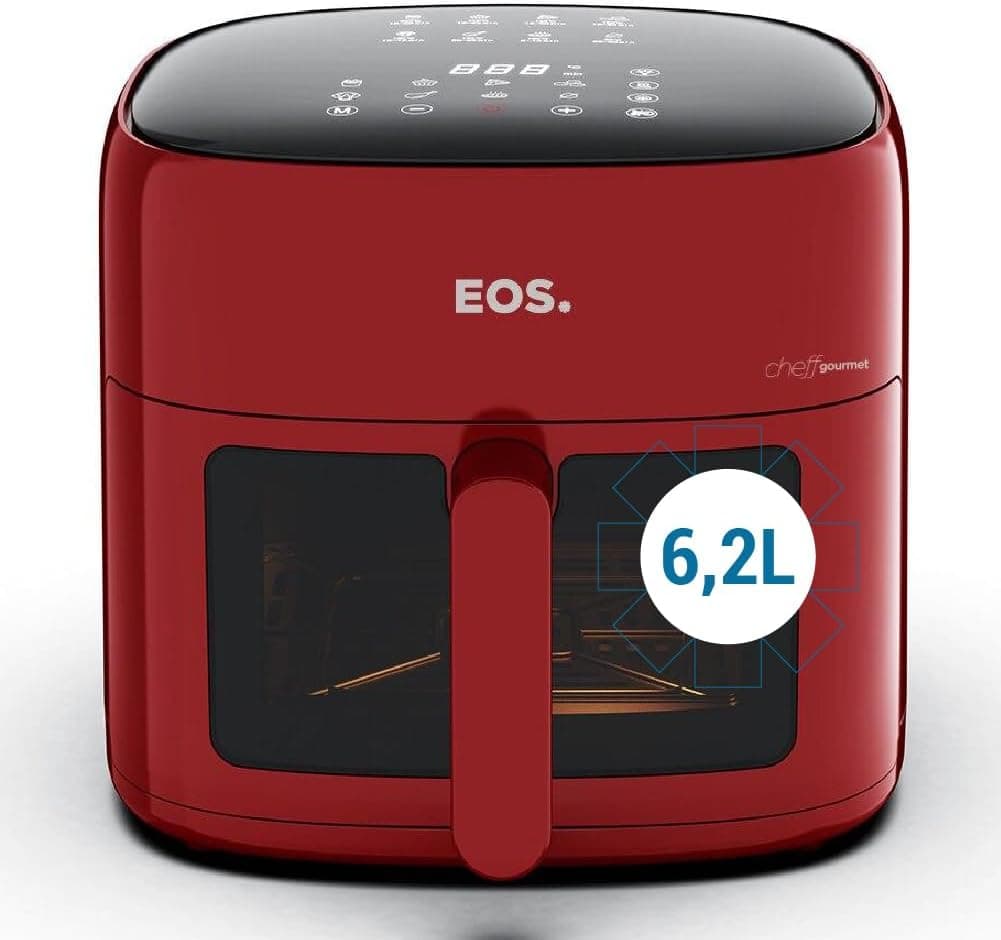 Fritadeira Sem Óleo Air Fryer Eos Chef Gourmet 6.2 Litros Vermelho Eaf60v 110v