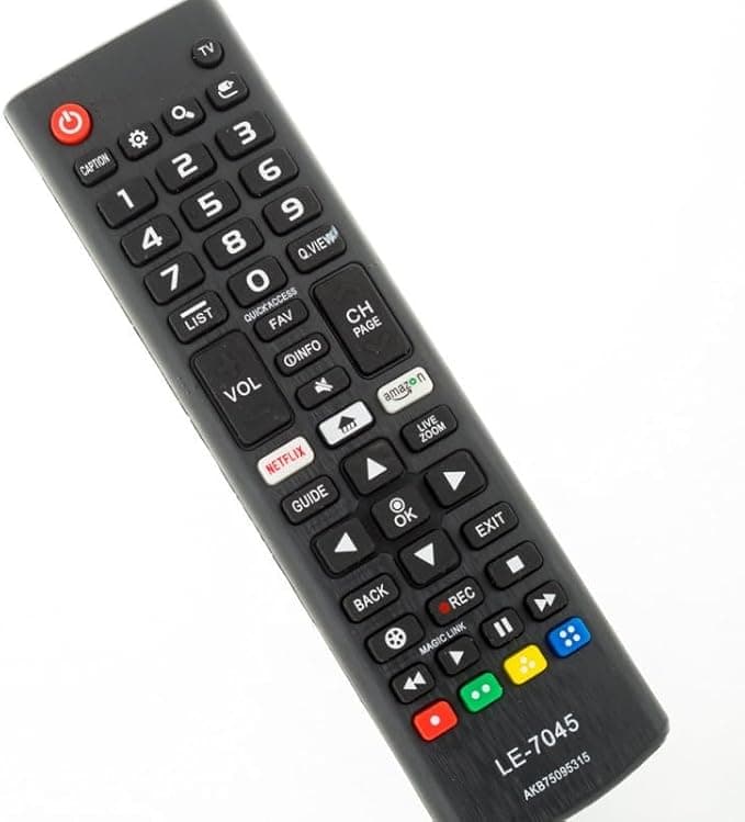 Controle Remoto Universal Com Teclas Funcionais Para Aplicativo Compatível Com Modelos LG Smart LED LCD 4k (Modelo SKY-8035 / LE-7045) AKB75095315