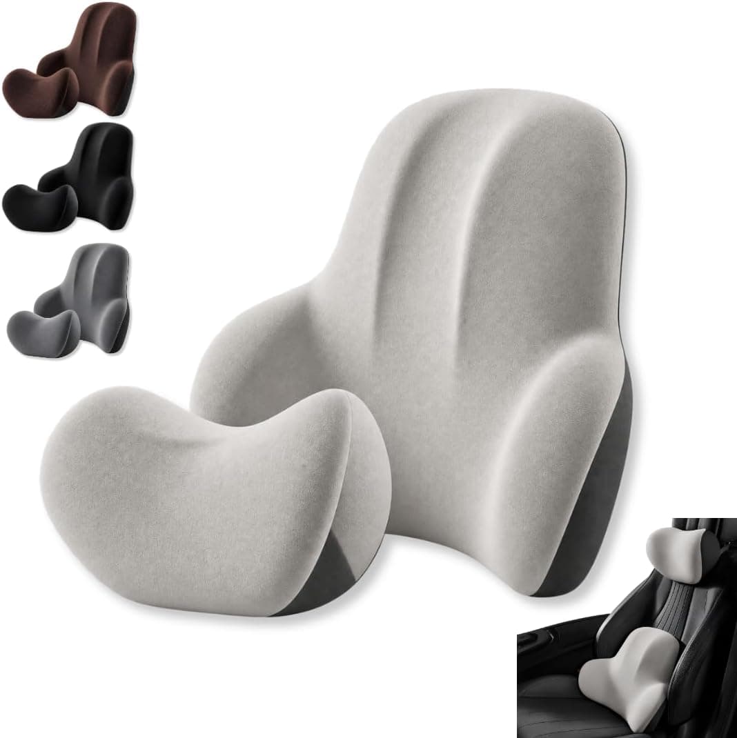 Kit Apoio Lombar e Encosto de Cabeça Ergonômico PBanco de Carro