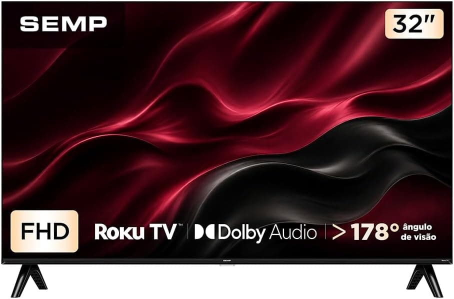 Smart TV Semp 32 Polegadas LED Full HD S42R Roku TV Wi-Fi Dolby Audio Brilho até 220 Nits 32S42R