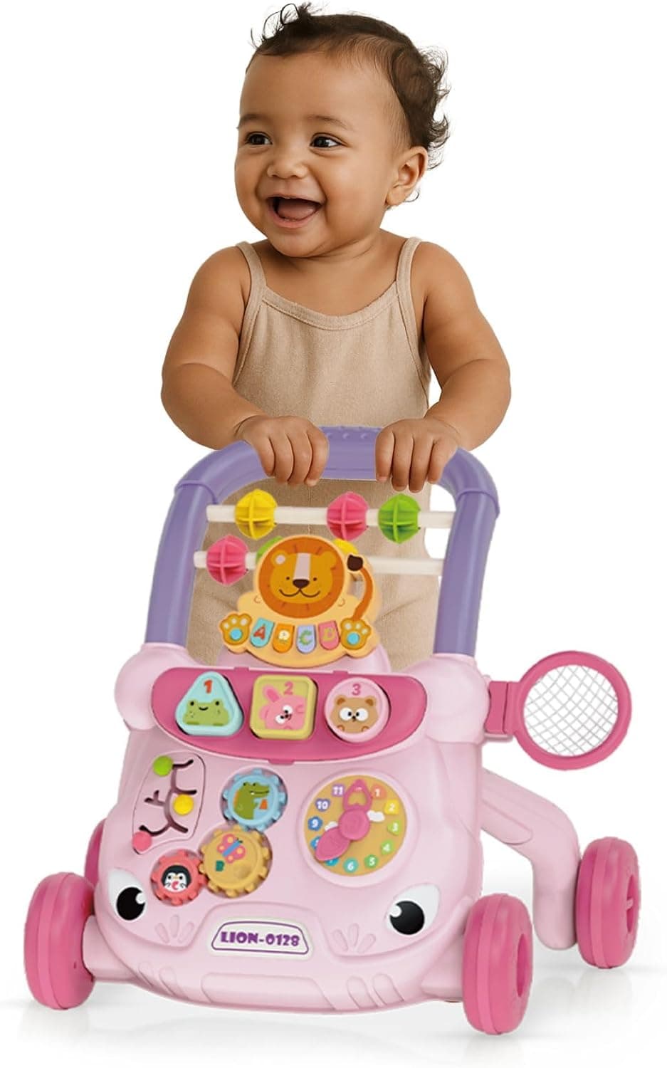Andador Infantil Didático Musical Educativo Interativo Rosa