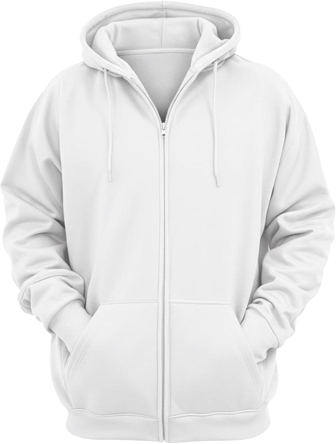Moletom com Zíper Blusa de Frio Com Capuz Casaco Flanelado Moleton de Algodão Aberto Unissex Feminino Masculino Liso S