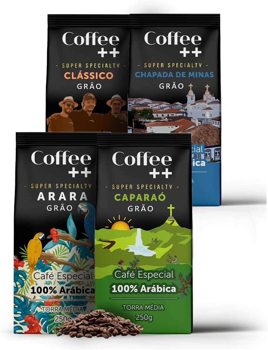 Kit 4 Pacotes Cafe Especial em Graos Coffee Mais 4x250g