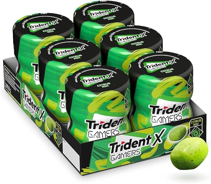 Chiclete Trident X Gamers Citrus Mix - Caixa com 6 unidades