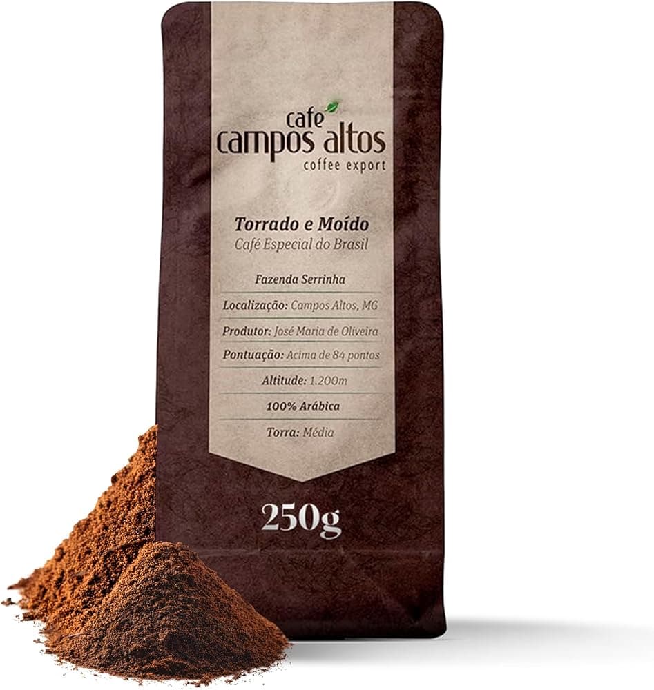 Café Campos Altos Especial Moído 250g Arábica Catuaí Vermelho 84+ Pontos
