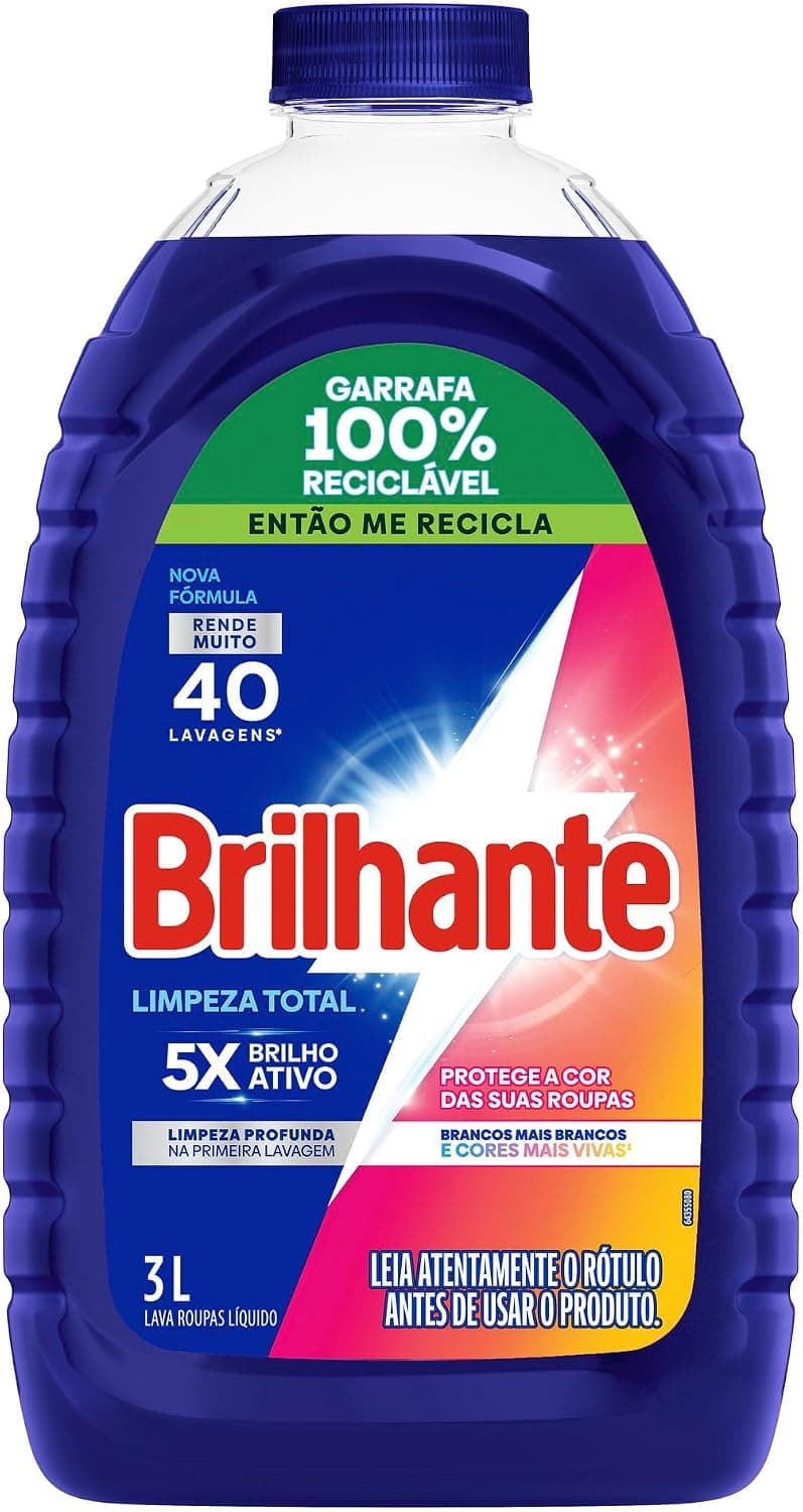Brilhante Limpeza Total - Lava Roupas Líquido 3l