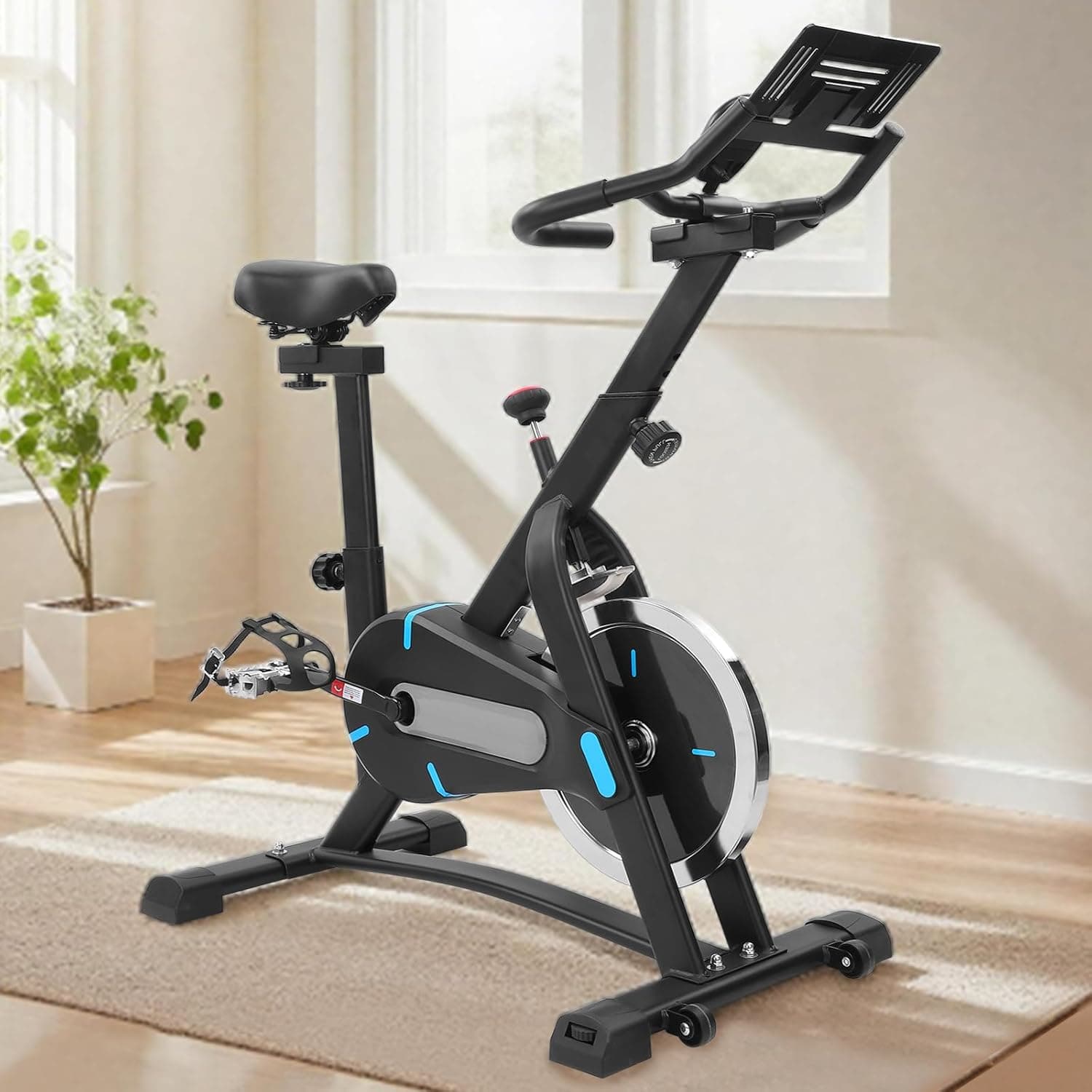 Bicicleta Ergométrica Spinning Para Casa, Silenciosa, Roda De Inércia De 5kg, Ajuste De Resistência, Monitor Digital, Suporte Para Smartphone, Até 120kg