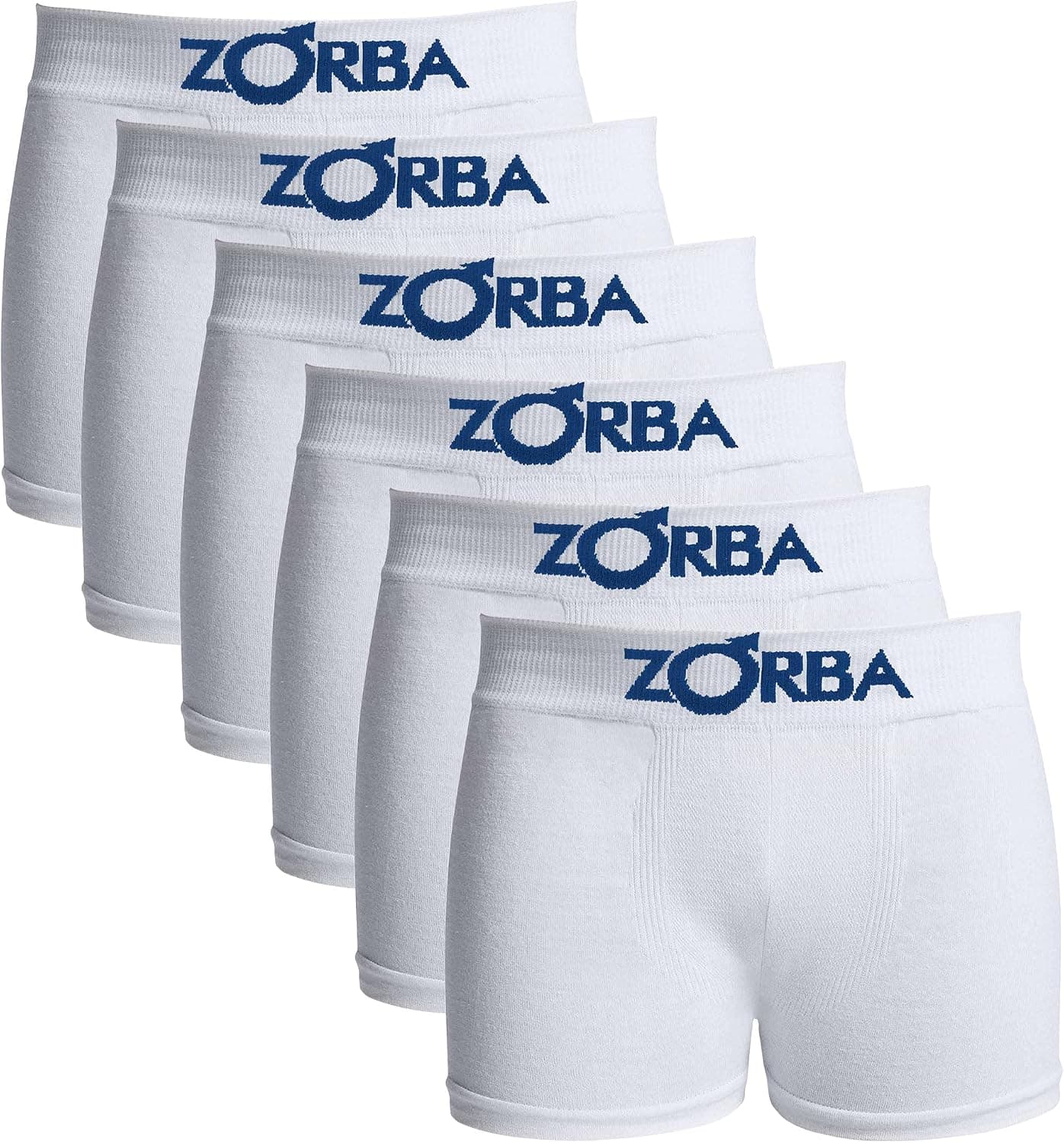 Kit com 6 Cuecas Zorba Boxer Algodão Sem Costura Infantil 678 Branco