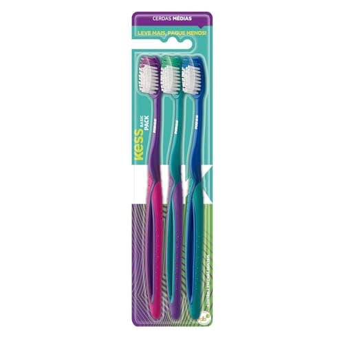 Escova Dental Kess Combo Econômico Multicor