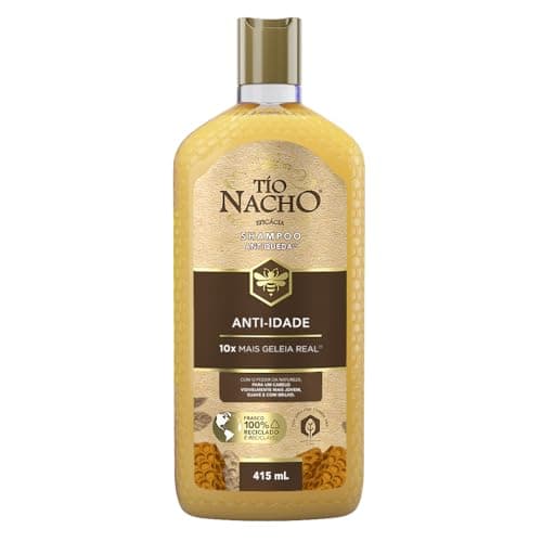 Tío Nacho Shampoo Anti-idade Antiqueda Natural Com Geleia Real Concentrada – Reparação Dos Fios Fragilizados, Crescimento Saudável E Nutrição Capilar 415ml
