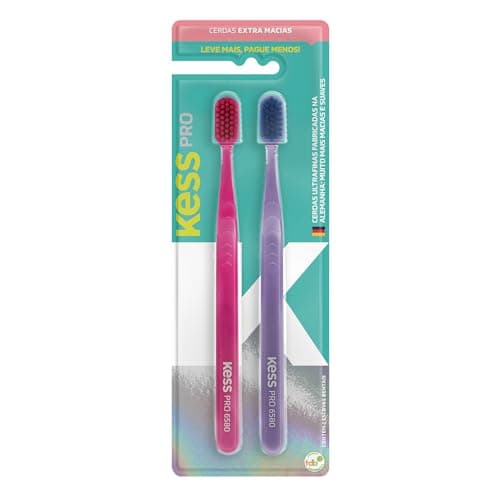 Kess Pack Com 2 Escovas Dentais Pro Extra Macias, Cores Sortidas