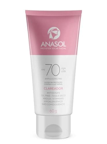Anasol Protetor Solar Facial FPS 70 Clareador 60g