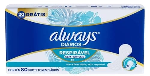 Always Protetor Diário Respirável Sem Perfume 80 Unidades