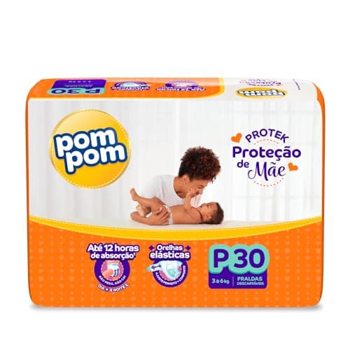 Fralda Pom Pom Protek Proteção De Mãe Jumbo P 30 Unidades