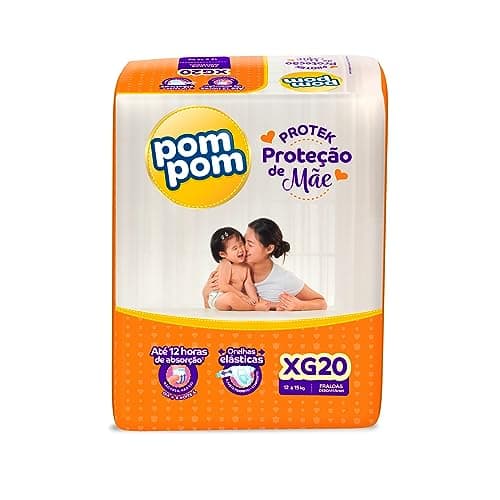 Fralda Pom Pom Protek Proteção de Mãe Jumbo XG 20 Unidades
