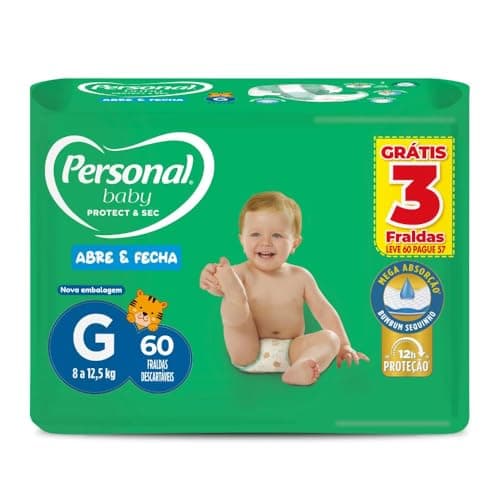 Personal Fralda Baby Protect&sec G, Leve 60 Pague 57 Unidades