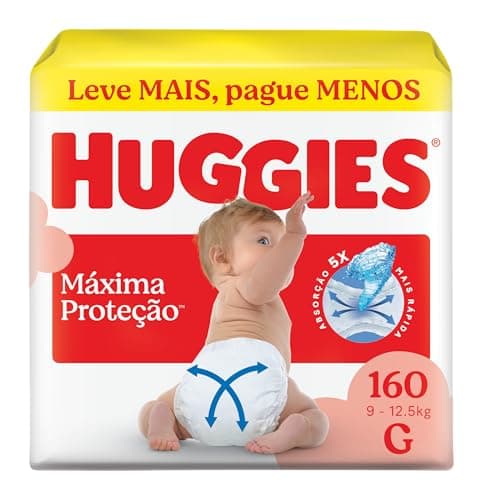 Fralda Huggies Máxima Proteção G com 160